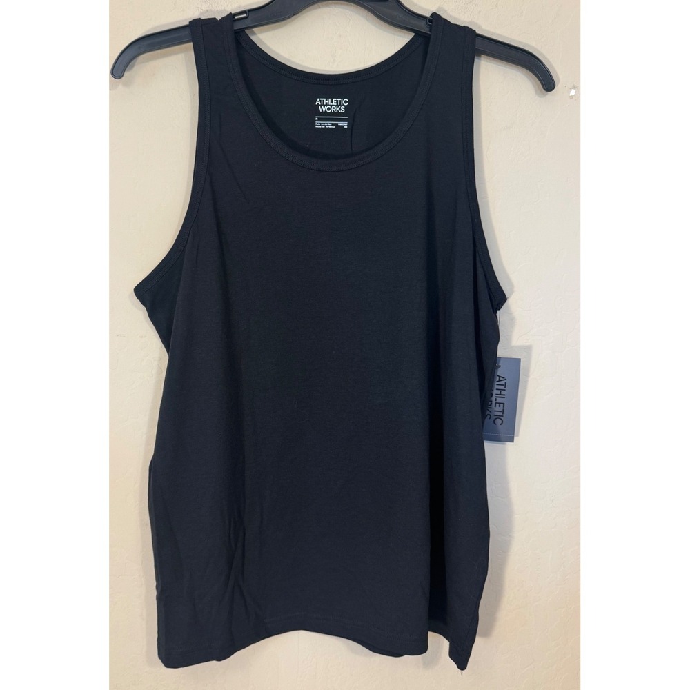 Athletic Works Tank Top Men M Black Activewear Tri-Blend Sleeveless NEW